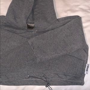 Grey gym shark cropped hoodie